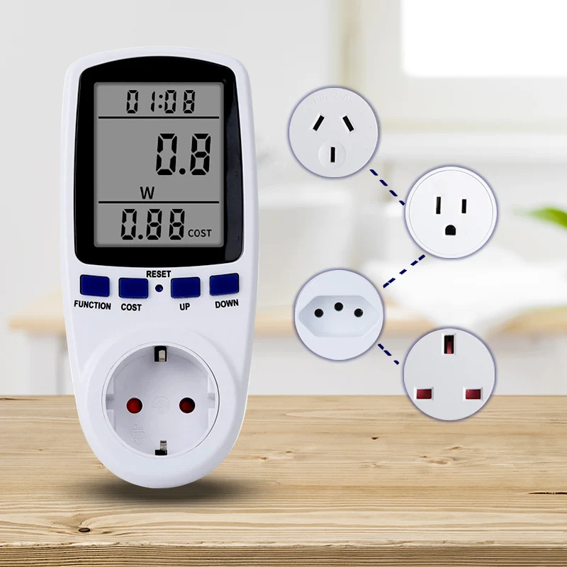 

Digital AC power meter Socket Wattmeter Outlet Power Analyzer energy meter kwh meter EU/UK/AU/BR/US Plug Current Price Display