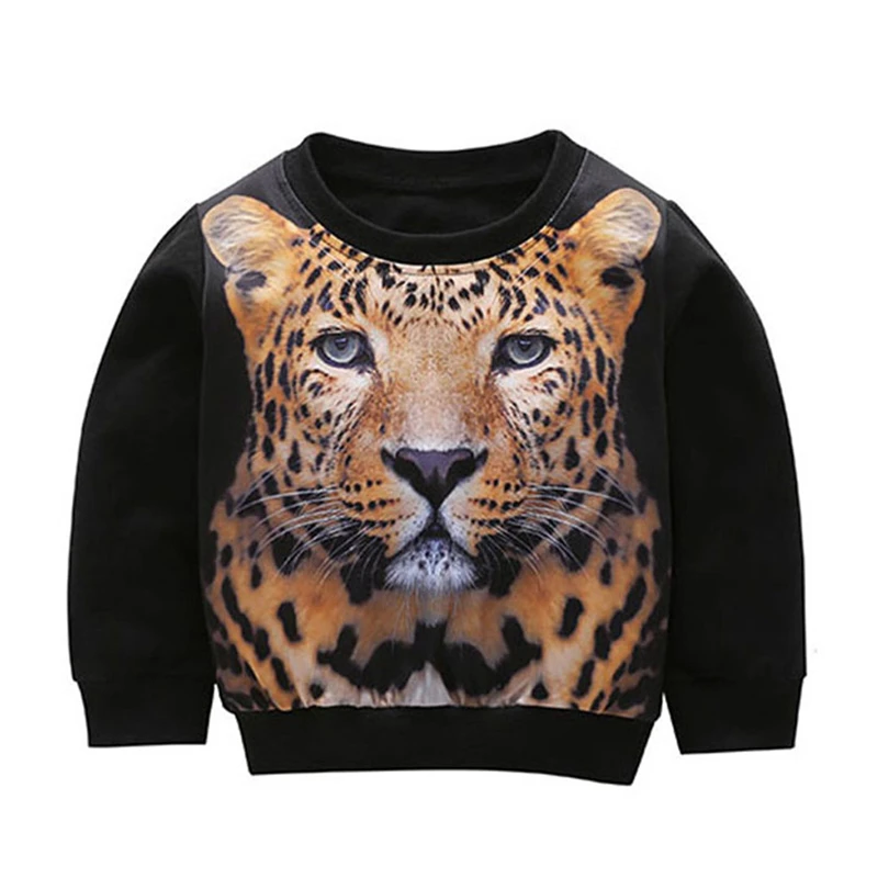 

Children's Tiger Print Sweatshirts Baby Boys Girls Fashion Pullover Tops Autumn Winter Long Sleeved Warm Kids Clothes 12M-5T A20