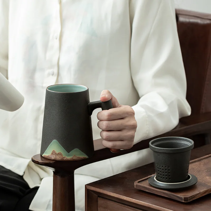 Ceramic Tea Cup with Filter - كوب شاي سيراميك مع ف...