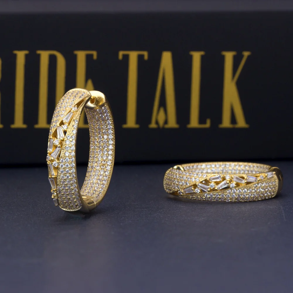 Свадебная мода для свиданий большая серьга Роскошные Очаровательные блестящие серебряные серьги из розового золота Серги-Обручи из циркония комплект жемчужного ожерелья