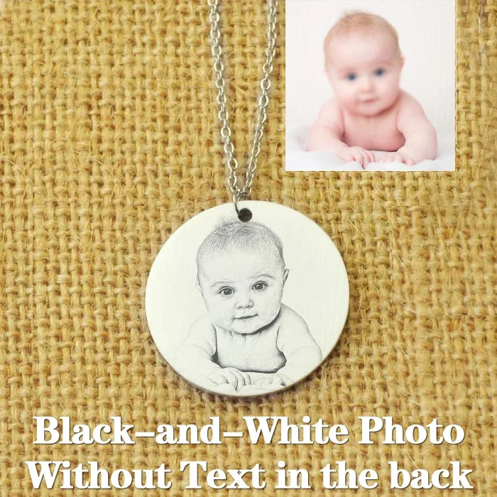 Персонализированное ожерелье с фото подарок с гравировкой фото на память заказное детское ожерелье с фото - Окраска металла: HN-QT-LT