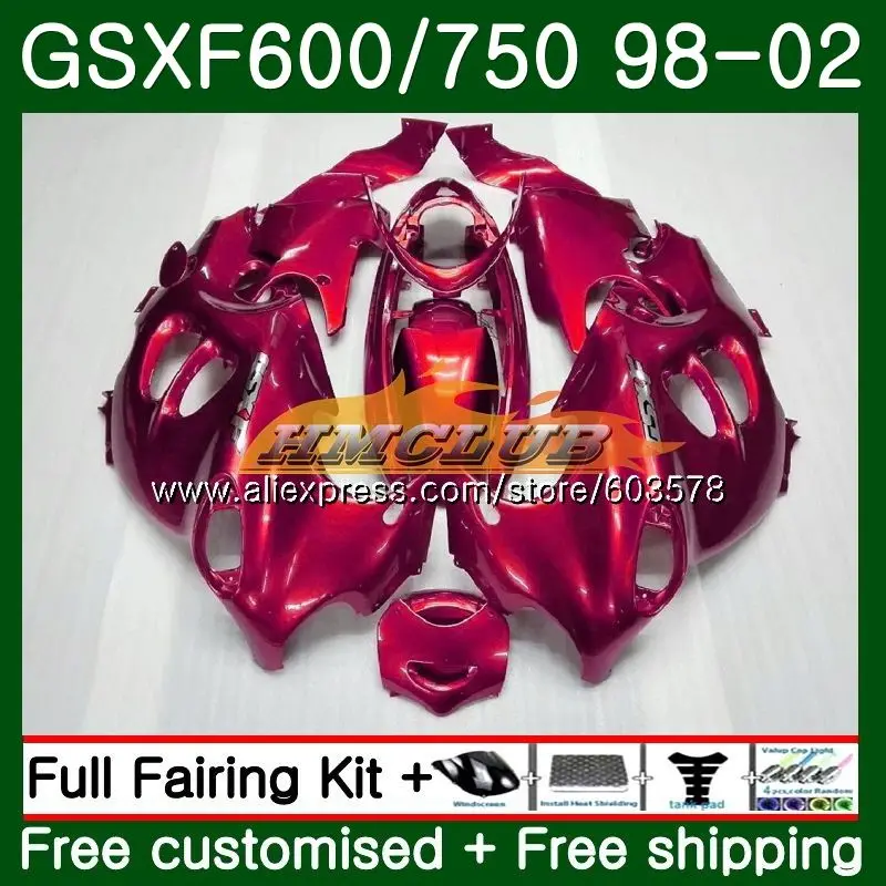 Оранжево-красный корпус для Suzuki Katana GSXF 600 750 GSXF600 98 99 00 01 02 2CL. 93 GSX600F GSXF750 1998 1999 2000 2001 2002 обтекатель