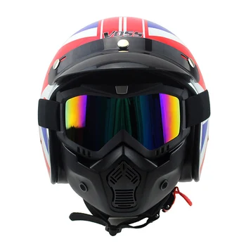 

Vehemo Glasses Motor Cycle Mask Face Masks Detachable Helmet Motorcycle Goggles Ghost