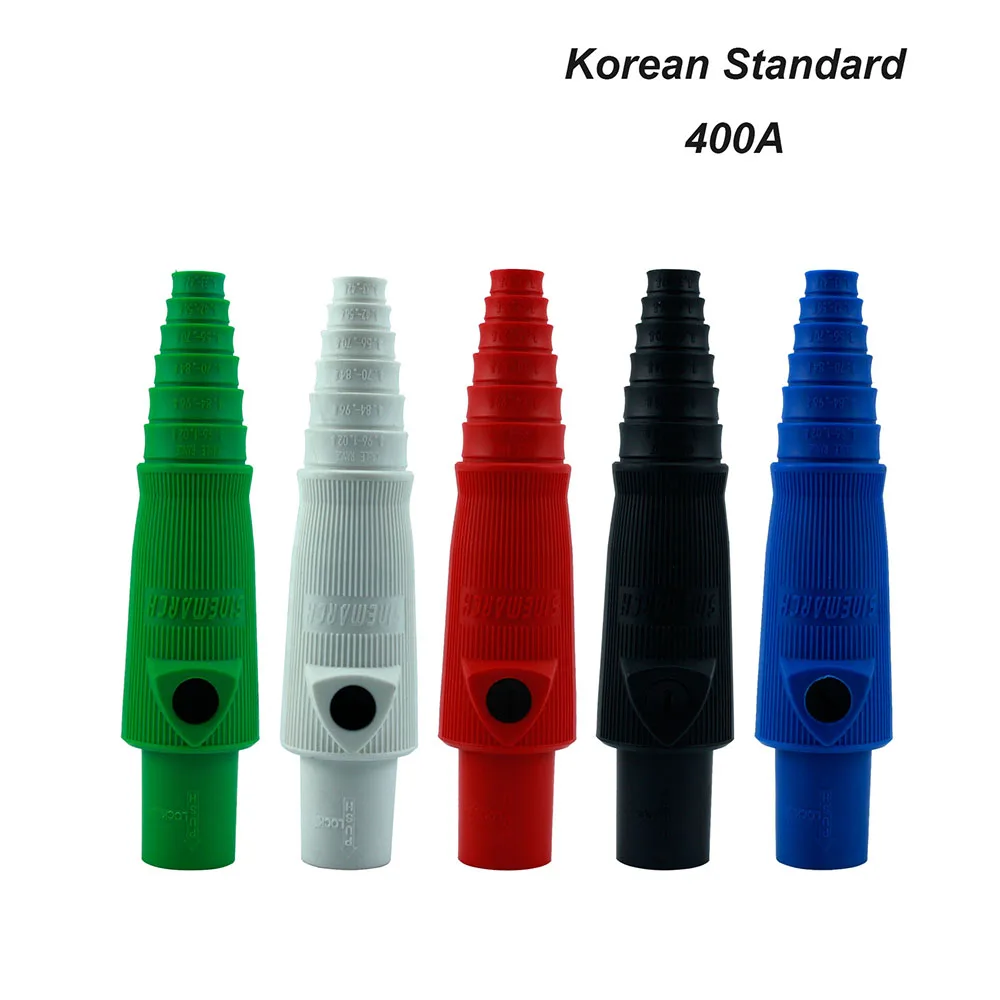 5PCS R-LOK 400 Amp 암 플러그 세트 케이블 장착 단극 전원 커넥터 높은 전도성 미끄럼 방지 디자인 Camlock