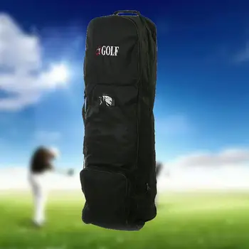 

Flight Travel Sport Golf Bag Carrying Coverall Case Cover Carrier with Wheels