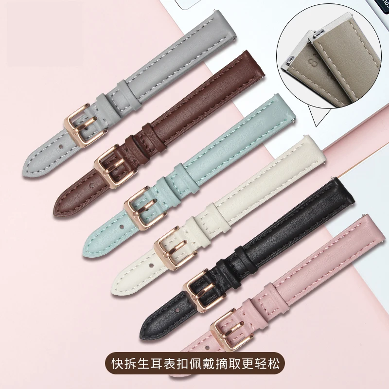 Новый модный кожаный ремешок Guenine подходит для fossil ES3795 ES4185 watch 12 14 мм часов с
