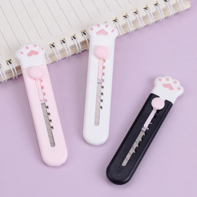 1 Pcs Pink Mini Portable Utility Knife Art Cutter Stationery Express  Delivery Box Opener Letter Opener Office Paper Knife Tools