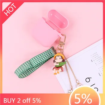 

For AirPods Pro 4 Case cute canvas cartoon funny keychain Silicone Case Funny for Air Pods Pro4 Earbuds Protect Cover Capa