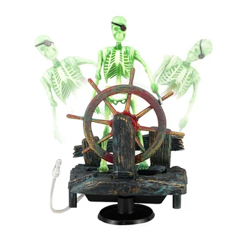 

Aquarium Pirate Captain Decoration Landscape Skeleton Ornament Fish Tank Plastic Resin for Freshwater Saltwater Aquarium TB