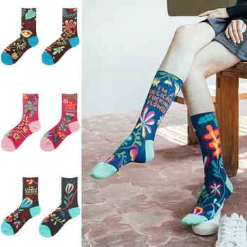 

New winter Funny 5 Colors Women Girls Cotton Socks Arabesque flower Thick Socks Comfortable Short Socks Fashion Female Socks