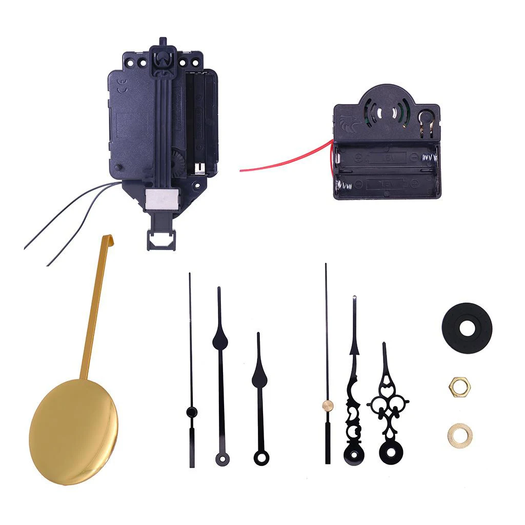 Quartz Pendulum Trigger Clock Movement Chime Music Box Pendulum Clock Kit with 2 Pairs of Hands and Pendulum