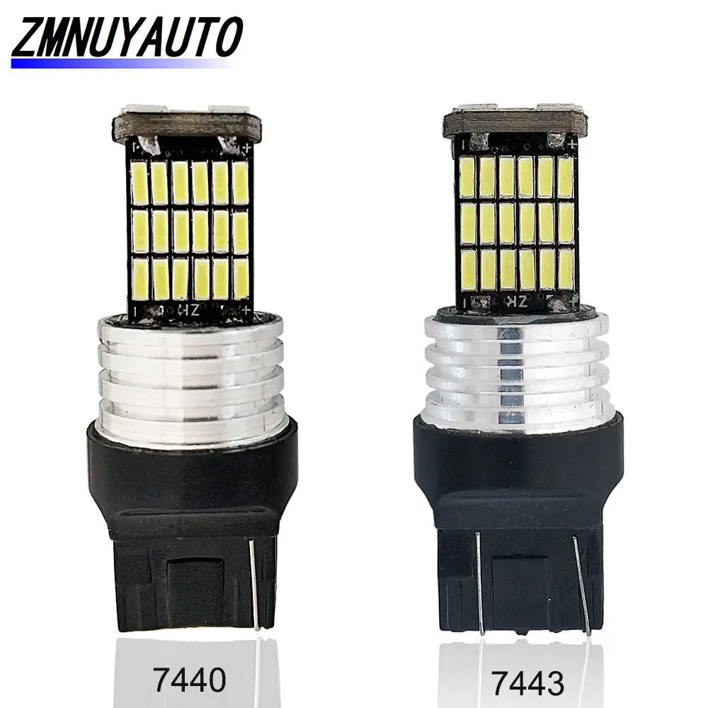 

T20 LED W21W W21/5W Bulbs 12V 7440 7443 45SMD 4014 Auto Turn Signal Reverse Light Car Lamps White Red Yellow