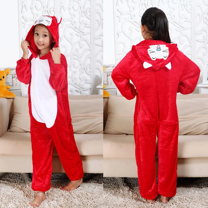 Kigurumi/детская одежда для сна для мальчиков и девочек; Пижама с единорогом; фланелевая детская пижама с единорогом; комплект зимних комбинезонов с животными