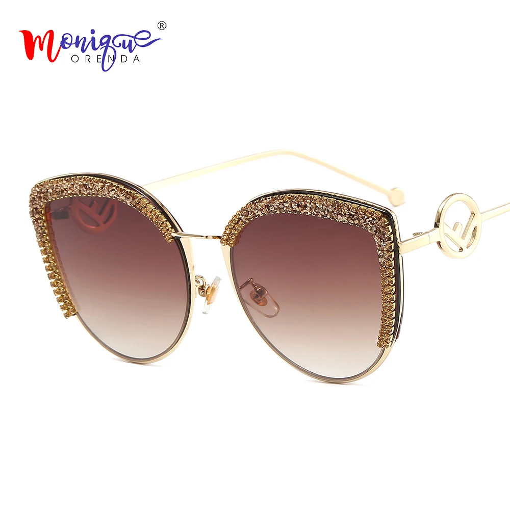 Солнцезащитные очки кошачий глаз женские роскошные модные солнечные аксессуары