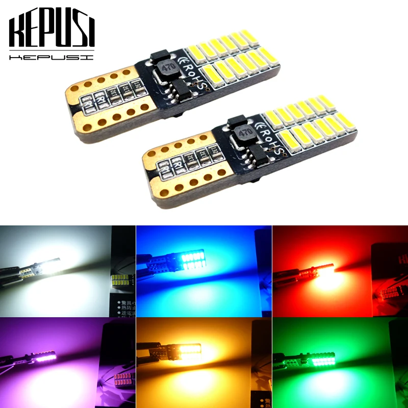 

2x W5W led car Lights T10 194 168 led 4014 Side Wedge Parking Interior Lighting auto Signal Lamp 12V 24V white green blue purple