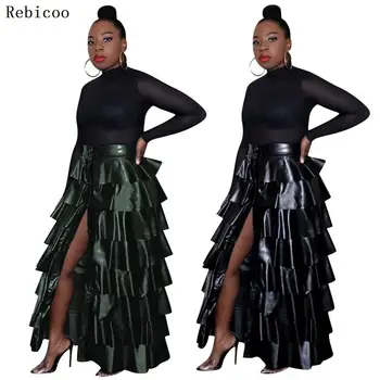 

Rebicoo Cake New Skirts Overalls Chiffon Solid Thin Sexy Women Skirts Joker Young Untidy Women Irregular Bodycon Ankle Skirt