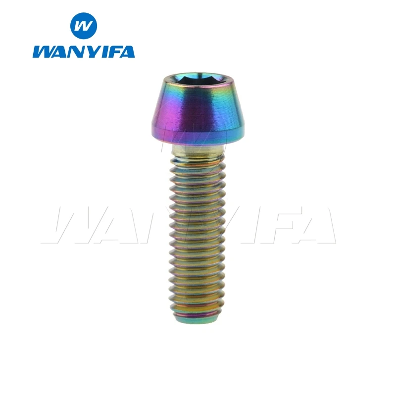 M5x16 Rainbow Wanyifa M5x9 15, 16, 18, 20, 25 30 35, 40 45 50 55 60 мм шестигранный ключ конической головкой Винт с титановым болтом для Велосипедный вынос руля - Цвет: M5x16 Rainbow