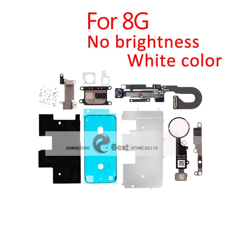 8G White No brightne ЖК-дисплей экран для iPhone 8G 8 PLUS металлические маленькие детали Защитная крышка ушной динамик фронтальная камера кнопка Home Flex - Цвет: 8G White No brightne