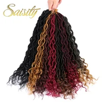 Saisity Омбре плетение волос Синтетические косички для наращивания оптом 2X богемный Mambo Goddess Loks крючком волосы