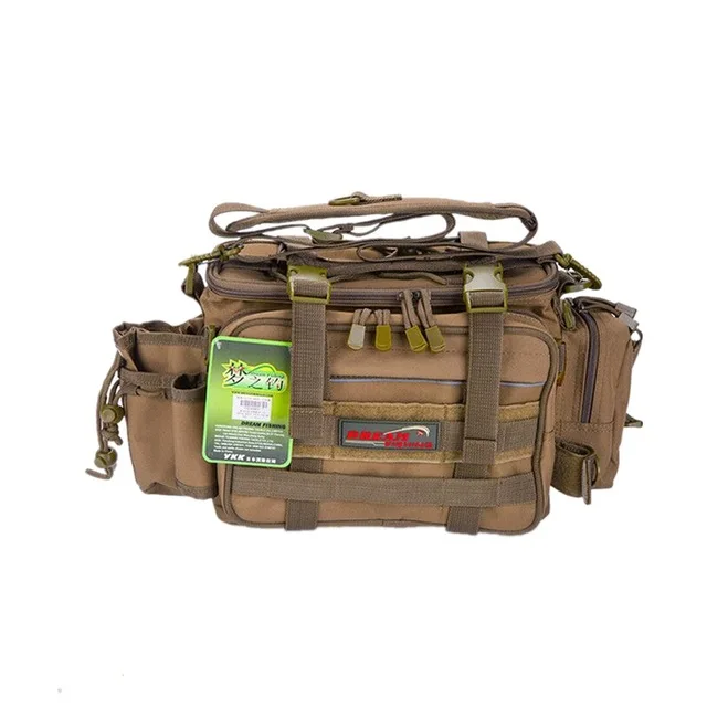 Темный хаки Dream Fishing M25 36*18*23 см 1200D нейлоновые многофункциональные рыболовные сумки со съемным ремнем, водонепроницаемая сумка для снастей, зимняя удочка, сумки для приманки - Цвет: Темный хаки