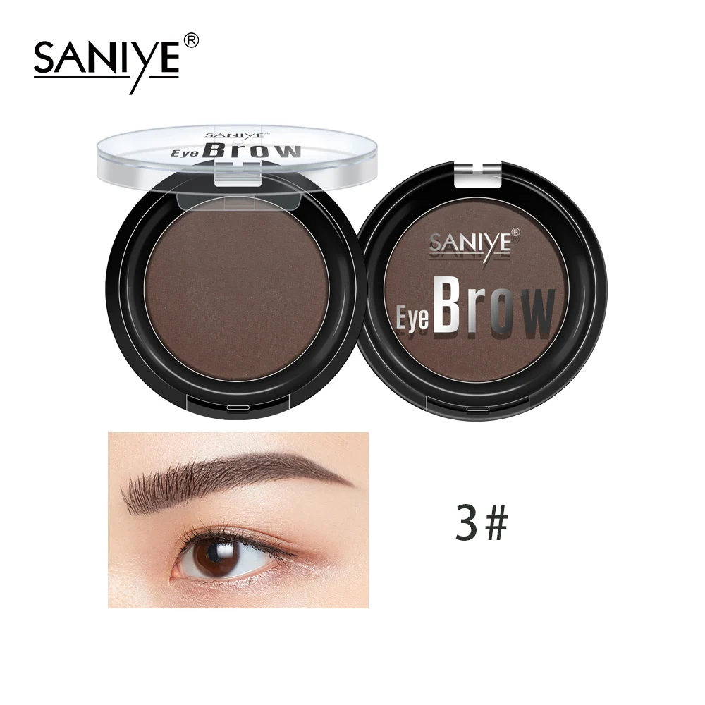 SANIYE Eyebrow Powder Waterproof Eyebrow Natural Delicated Brow Powder Palette Black Brown Color polvo de cejas E0131 - Цвет: 3