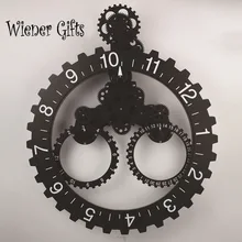 Wonderful Creative Triangle Big Wall Gear Clock Living Room Home Simple European Mechanical Gear Wall Clock