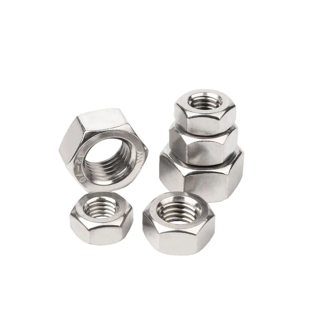 Hex Nut  Hexagon 304 Stainless Steel M1 M1.2 M1.4 M1.6 M2 M2.5 M3 M3.5 M4 M5 M6 M8 M10 M12 M14 M16 M18 M20 M22 M24 M27 M30 M33