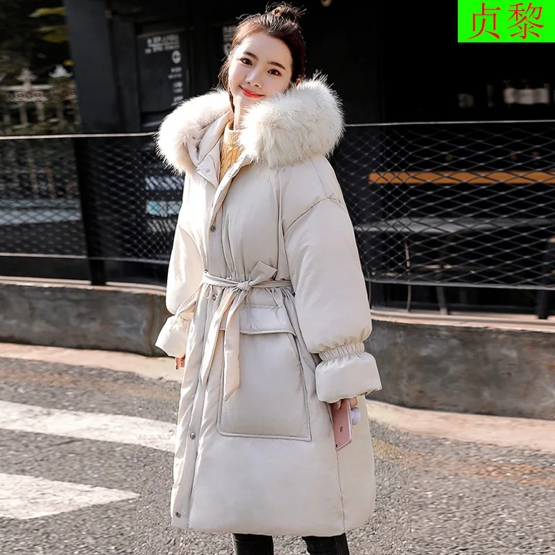 

Short Mid-length over-the-Knee Cotton-padded Clothes 2018 New Style Women's Winter Waist Hugging down Jacket Cotton-padded Cloth
