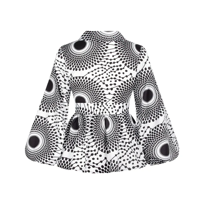Sexy V Neck Lantern Sleeve Shirt Women African Clothes Fashion African Dashiki Print Shirt Party Dresses for Women african dress