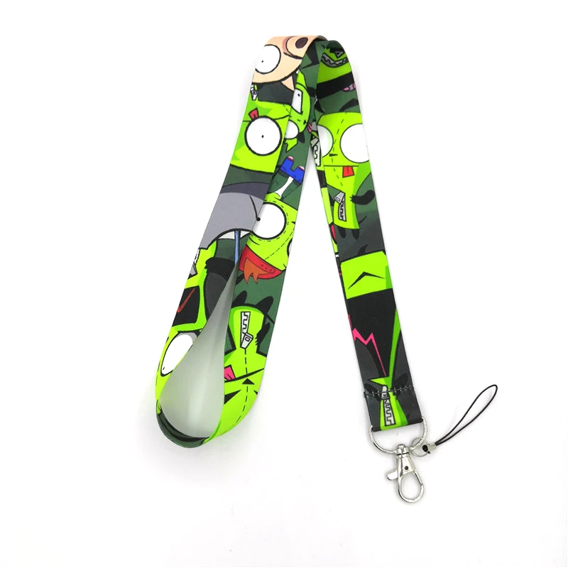 Захватчик Зим мультфильм Забавный винтажный шейный ремень Lanyards ID значок держатель для карт брелок мобильный телефон ремень подарок