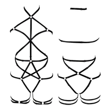 Комплект с бюстгальтером на бретельках для женщин, укороченный топ, раб, Хэллоуин, полный бондаж, сексуальное нижнее белье в готическом стиле, Клубные, вечерние, танцевальные фестивальный рейв