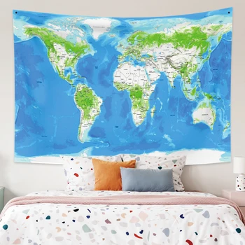 

Cassisy Tapestry Wall Hangings Blanket World Map Ocean Bedroom Dorm Home Decor Wall Chart Beach Towel Wall Carpets Polyster 100%