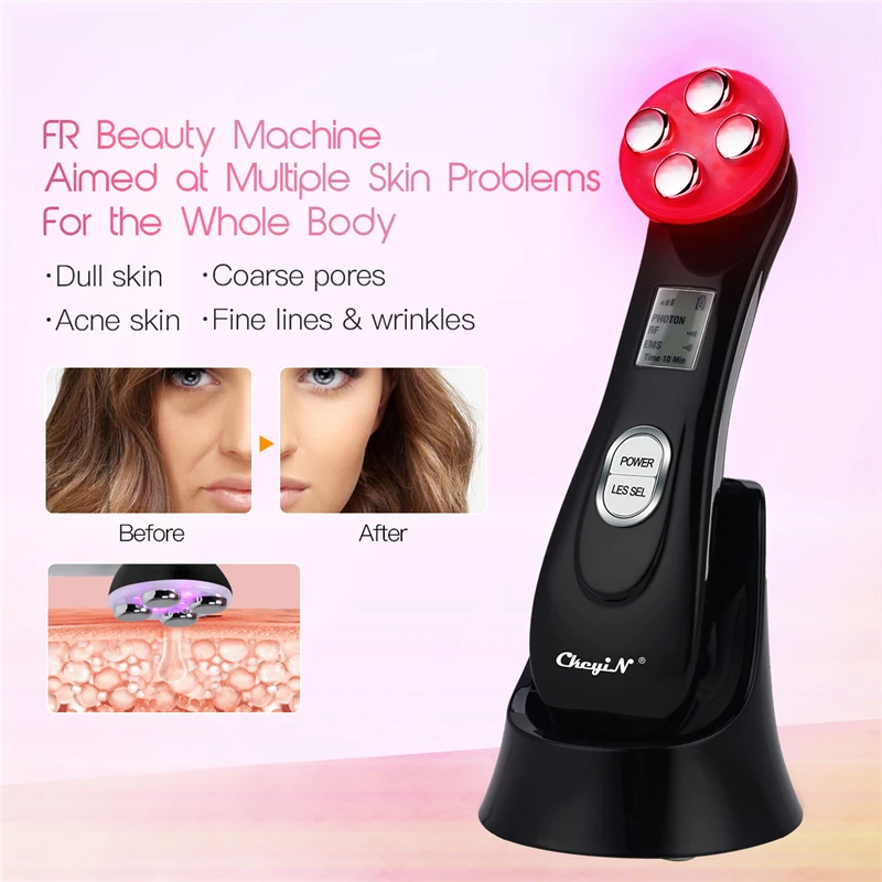  5 In 1 RF EMS LED Photon Electroporation Microcurrent Beauty Device Face Lifting Anti-aging Skin Re