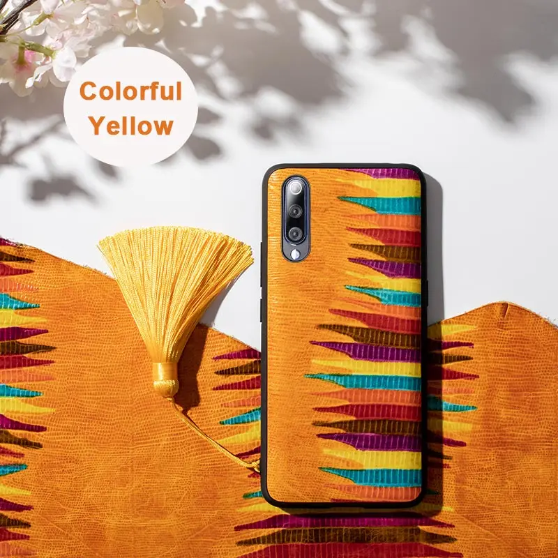 Полуобернутые чехлы для xiaomi 8 9, Чехол 9 se mi9, прозрачный кожаный чехол с кисточками для телефона, чехол из воловьей кожи ручной работы, водонепроницаемый - Цвет: Yellow case