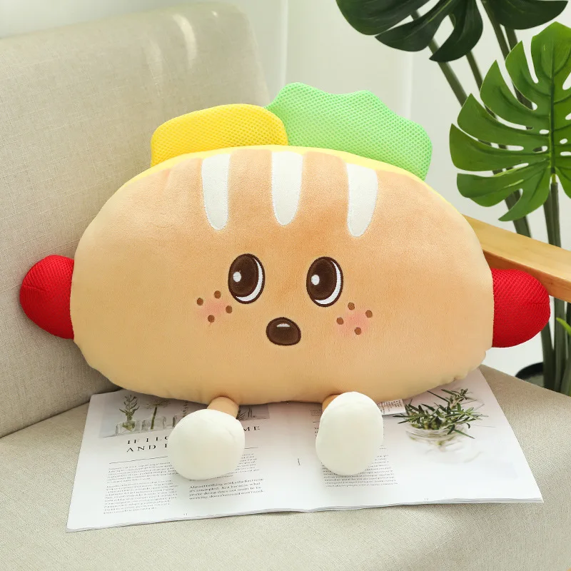 Hot Cute Cartoon Plush Hamburger French Fries Chicken Leg Toy Stuffed Food Popcorn Pizza Pillow Cushion Kids Toys Birthday Gift 4