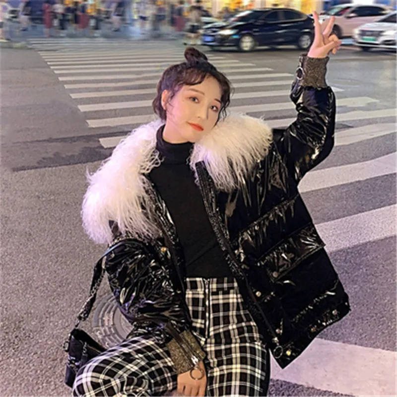 nueva moda tendencia Повседневная Chaqueta de algodón ropa de invierno suelta pan ropa mujer grueso abajo abrigo mujer corto - Цвет: 1