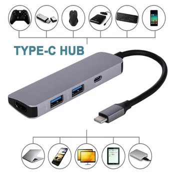 

4 in 1 Multi Function Top USB C to HDMI Adapter 2x USB 3.0 Type C hub PD adapter for macbook Samsung S8/9 Huawei P20