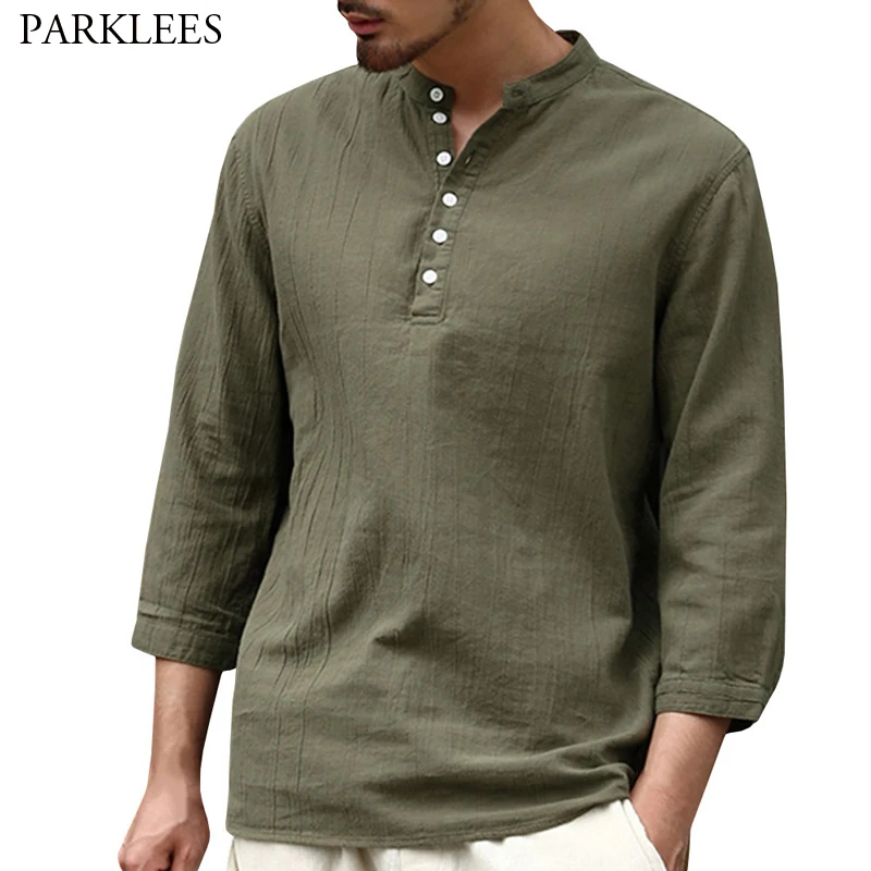 pullover linen shirt mens