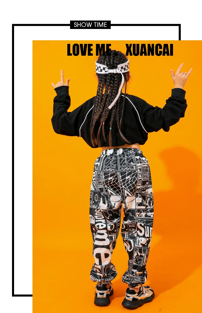 Детский костюм в стиле хип-хоп костюм в стиле джаз для девочек уличная одежда с длинными рукавами для мальчиков Детский Школьный костюм для сцены BI038