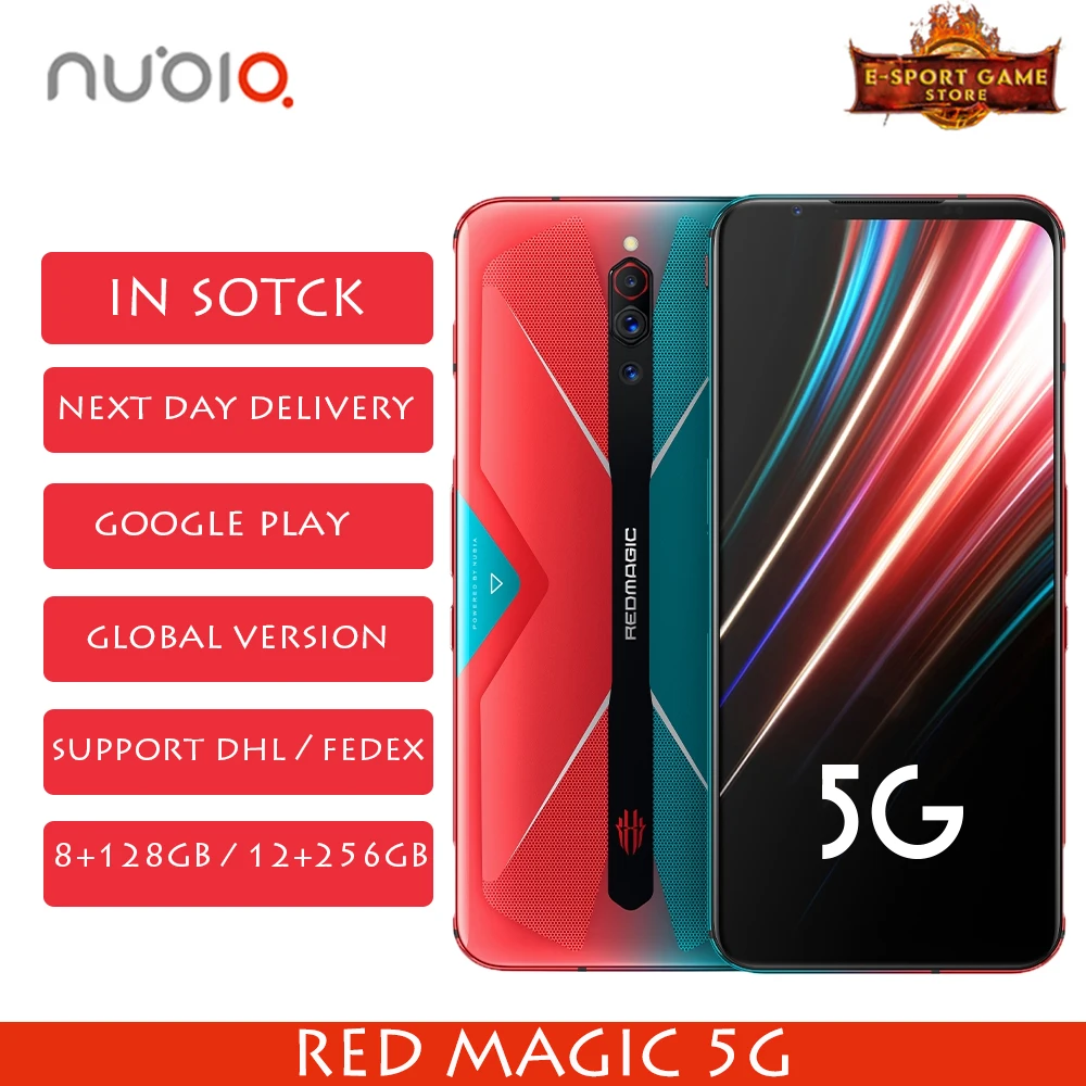 New Nubia RedMagic5G Gaming phone Snapdragon 865 8/12 GB RAM 128/256GB ROM 144Hz refresh rate Smartphone Global Version New Nubia RedMagic5G Gaming phone Snapdragon 865 8/12 GB RAM 128/256GB ROM 144Hz refresh rate Smartphone Global Version
