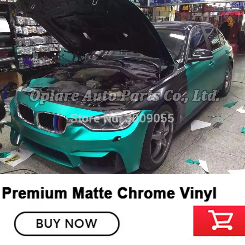 

Highest quality (mint color ) matte chrome wrapping film matt chrome Wrapping Plastic wrap hot sale in Korea 1.52x18m/Roll