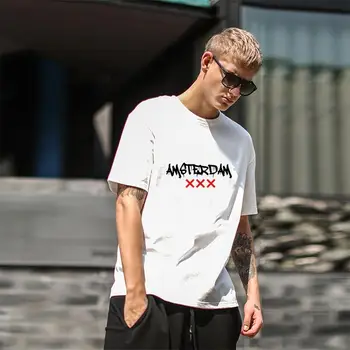 

Fitness amsterdam t shirt tee homme plus sizes s-5xl formal hip hop