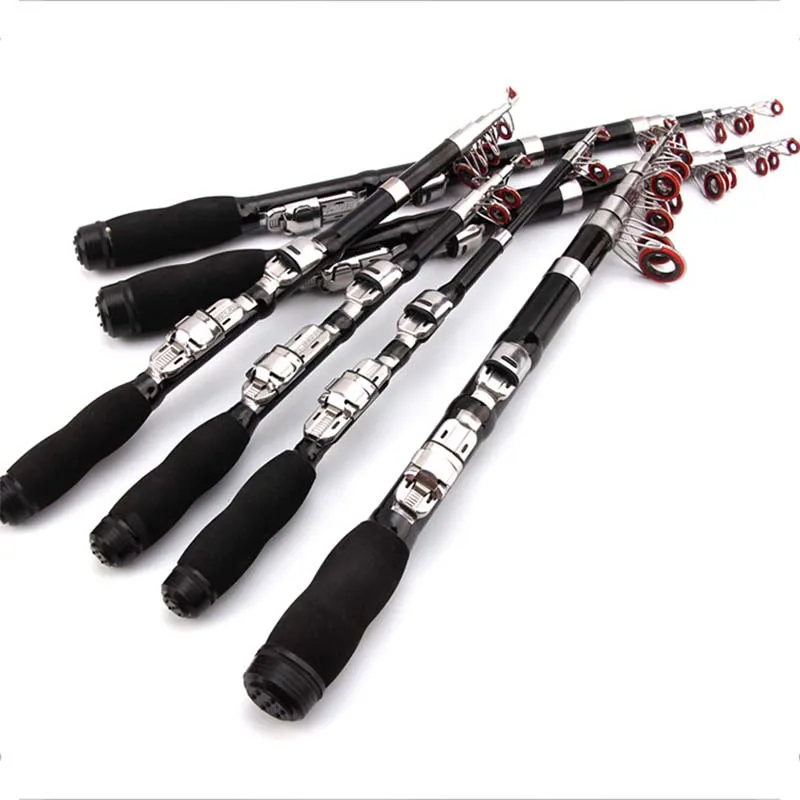 

New Arrivals Foldable Hard Glass Fiber Telescopic Short Sea Fishing Rod Pole with Guide Ring Outdoor Fishing Tackle Tools