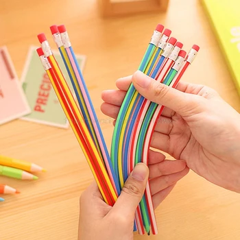 

3pcs Colorful Magic Bendy Flexible Soft Pencil With Eraser Gift Kids Writing Jy20 19 Dropship