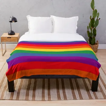 

Rainbow Stripes Throw Blanket Soft Sherpa Blanket Bed Sheet Single Knee Blanket Office Nap Blanket