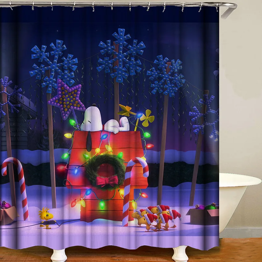 deer christmas curtains for bathroom shower curtains waterproof christmas decorations for home