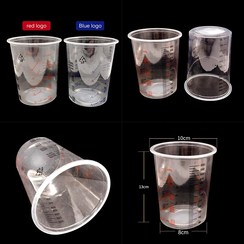 1 шт. 600 мл кастрюли для смешивания красок Калиброванные чашки для точного смешивания красок и жидкостей пластиковые чашки для смешивания красок