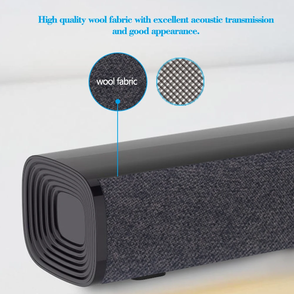

S100 TV Soundbar Bluetooth 4.2 Speaker HiFi Stereo Speaker Wireless Sound Bar with Remote Control Clock Display for Home Theater