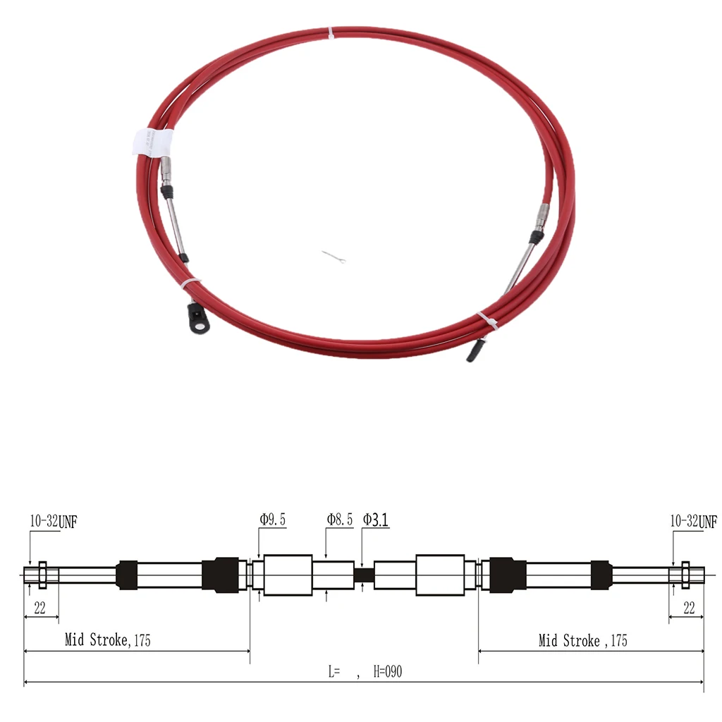 2Pcs Universal Shift Throttle Cable for Yamaha Outboard Boat Control
