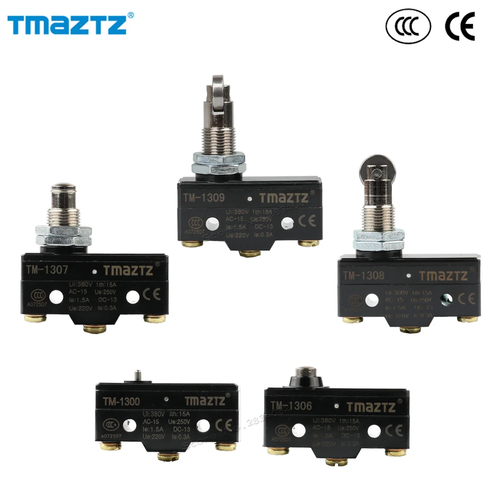 Micro Switch 15A 380V Roller Tact Normally Open Close Sensitive Limit Touch NO NC TM-1308 1300 1307 1309 1306 | Обустройство дома